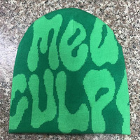 Casquette de crâne imprimée, Logo personnalisé brodé Jacquard tissé, bonnet d'hiver réversible