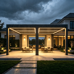 Pabellón Exterior Motorizado con Persianas Abatibles, Optimizado para la Comodidad en las Cuatro Estaciones, Construcción de Gran Envergadura Resistente al Viento con Modos Inteligentes Múltiples - Product Image 3