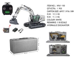 KABOLITE Huina 2025 Nuovo K961-100/100S Escavatore RC <span class=keywords><strong>1</strong></span>/18 Modello di Escavatore Idraulico Giocattolo per Adulti e Ragazzi Regalo Camion RC - Product Image 5