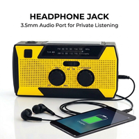 Radio de Emergencia Solar con Lámpara de Lectura, 4 Modos de Energía y Puerto Tipo-C de 5000mAh, Plástico ABS para Kit de Supervivencia y Camping