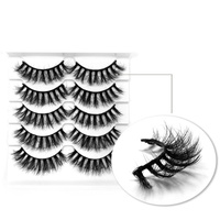 Lot de 5 paires de faux cils 3D en vison synthétique, bandes de cils effet naturel, doux et volumineux pour extension de cils et maquillage