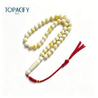 Chapelet de prière musulman 45 perles style arabe, bracelet Tasbih en résine, chapelet de culte islamique, perles Mala, perles de Dhikr