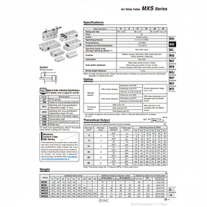 Table coulissante pneumatique SMC MXS6-20AS linéaire pour robot pneumatique - Product Image 1