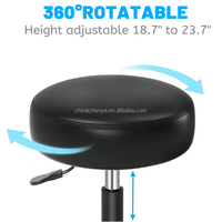 Tabouret roulant réglable en hauteur avec roulettes, pivotant à 360°, chaise rembourrée en cuir robuste, design pliable pour bureau, clinique, magasin