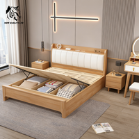 Lit king size 1,8 m en bois, nouveau design, meubles de chambre à coucher, vente directe d'usine en Chine, prix bas, personnalisation possible, faible quantité minimum de commande, livraison directe.