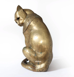 Statue de chat Bastet en <span class=keywords><strong>bronze</strong></span> art déco, sculpture de déesse égyptienne, collection artisanale, décoration d'intérieur vintage - Product Image 2