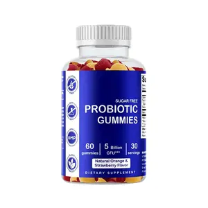  Gommes prébiotiques naturels Marque privée 5 milliards d'UFC Bacillus Coagulans Pobiotic Suppléments Améliorer la digestion Gummy probiotiques