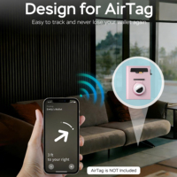 Portefeuille intelligent rose de luxe tendance avec AirTags intégrés, porte-cartes en métal aluminium, porte-monnaie fin anti-RFID à ouverture pop-up, portefeuille à trois volets pour femmes