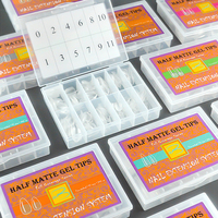 Vente en gros de capsules d'ongles en gel souple pré-encré de haute qualité avec logo personnalisé, couvrant entièrement l'ongle, pour salon professionnel et manucure DIY, 240 pièces/boîte