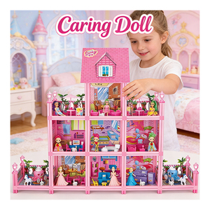 Casa de Muñecas de Juguete para Interiores con Dormitorio, Cocina, Baño y Muebles, Regalo para Niños y Niñas - Product Image 2