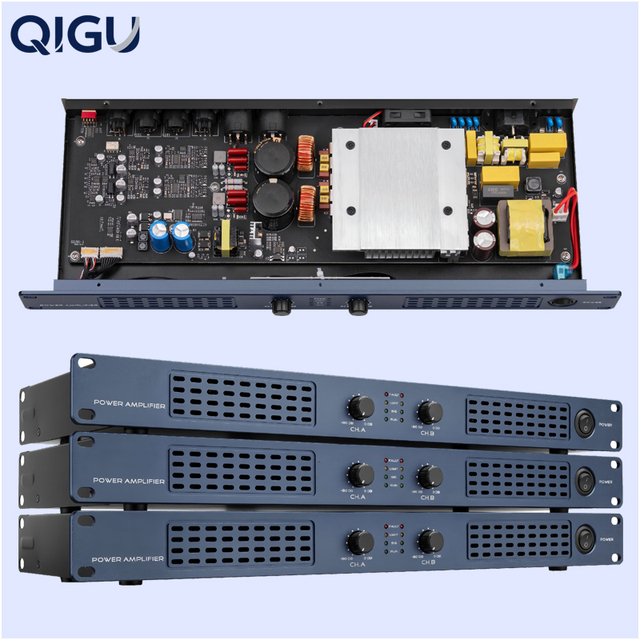Professional Metal Power Amplifier 900W X 2(4 Ohm) 500W X 2(8 Ohm) 2-Channel Digital Class D Sound Amplifier for Speakers
