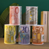Tirelire créative en métal, boîte de rangement ronde grande capacité, pot à monnaie, décoration de bureau, jouet, cadeau, vente en gros d'usine