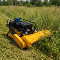 Tondeuse à fléaux zéro-turn à essence sur chenilles avec direction à distance pour la coupe de la végétation de jardin, l'entretien des pentes et l'aménagement paysager agricole