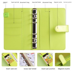 Classeur en cuir Saffiano Epi le plus vendu Carnet personnalisé A6 quotidien/hebdomadaire/mensuel Bague en argent/or Organisateur à couverture rigide à feuilles mobiles - Product Image 6