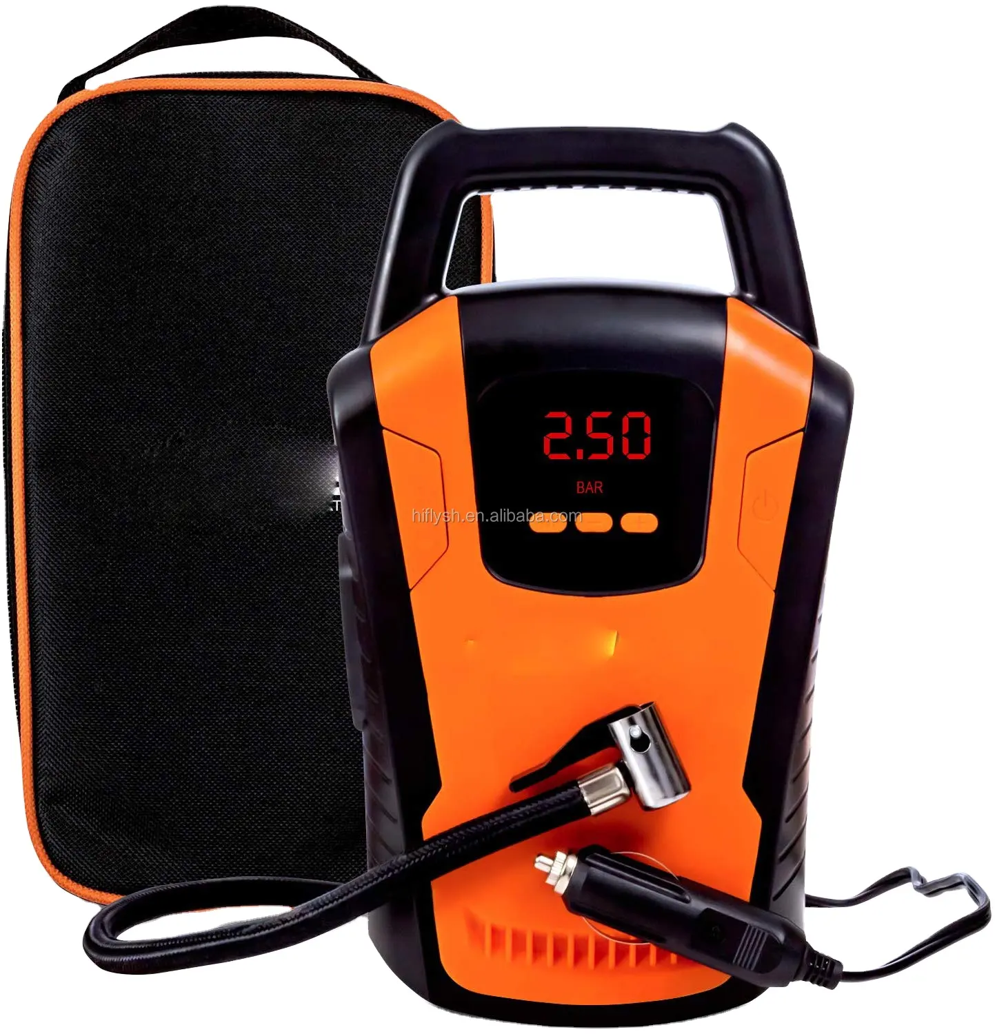 Цифровой автомобильный насос с манометром, портативный воздушный компрессор, Электрический автомобильный насос, легко хранить, автоматическое отключение