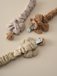 Nouvelle chaîne de sucette en coton pour bébé avec un joli nœud, sucette pour bébé, clip de sucette, hochet en crochet - Product Image 5