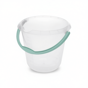 Paquete de 6 cubos de plástico transparente Keeper Bucket Mika con asa verde para tareas de almacenamiento y limpieza - Product Image 2