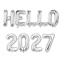 Königlich Elegantes Ballon-Set HELLO 2027 Aluminiumfolie Buchstabenballons Silvester-Party Dekorative Festballons