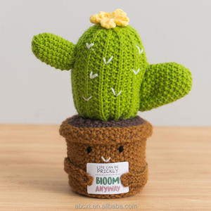 Artificielle Faite À La Main Tricoté Énergie Positive Crochet Plante Émotionnelle Crochet <span class=keywords><strong>Cactus</strong></span> Succulente Fleur En Pot - Product Image 4