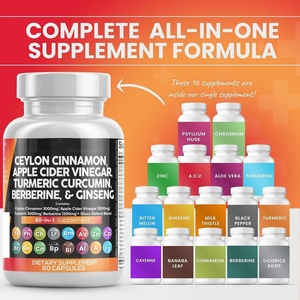 Suplemento Herbal Todo en Uno: Canela de Ceilán, Vinagre de Sidra de Manzana, Berberina HCl, Ginseng, Zinc, Canela y Cúrcuma en Cápsulas - Product Image 4