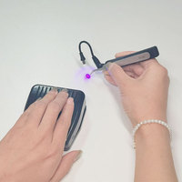 Lámpara LED UV para Pestañas, Pinzas de Silicona Inalámbricas, Respetuosas con los Ojos, para Extensiones de Pestañas, Servicio de Belleza Móvil