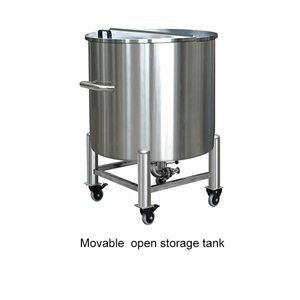 Bidon de stockage d'eau mobile de 200 L et 500 kg, pot de stockage alimentaire en acier inoxydable, fabricant sur mesure, couvercle ouvert en acier inoxydable - Product Image 2