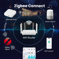 Tuya Zigbee MCB Mini disjoncteur avec télécommande Consommation d'énergie 1-4P 1-63A Protection contre les surtensions TONGOU