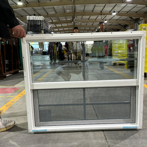 Fenêtre <span class=keywords><strong>coulissante</strong></span> verticale simple en vinyle avec grilles, fenêtres en PVC à simple et double battant, fournisseur direct d'usine BGB - Product Image 1