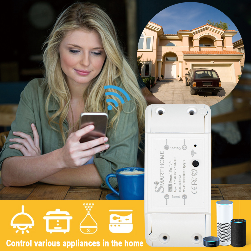 Works with Tuya WiFi Smart Switch APP Wireless Controller Universal Breaker Timer 90-250V 10A Smart Life Home Work Switch · image 6