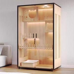 環境に優しい天然木を使用した猫用ヴィラベッド、高級感のある新しい通気性デザイン、広いスペースでお手入れも簡単 - Product Image 3