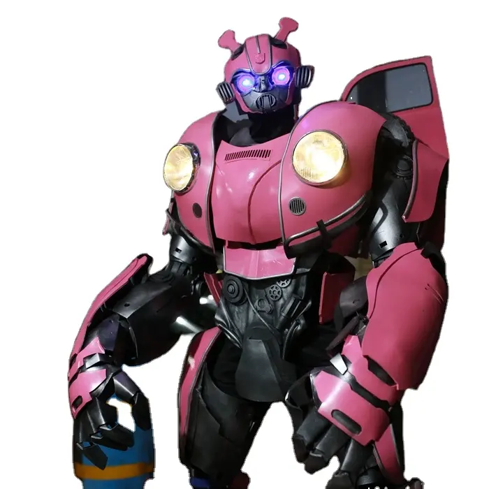 Realistic Good Quality Entertainment Robot Costume For Business Party transformers suit pink bumblebee