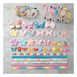 Kit al por mayor para hacer diademas: Set de manualidades festivas con mariposas brillantes, perlas, cintas y flores de espuma para niños - Product Image 5