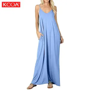 Fancy Woman Dresses New Arrivals 2021 Sleeveless Light BLue Long Dress