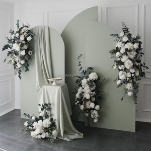 Guirnalda de Flores Artificiales para Decoración de Fondo, Hortensias Blancas y Azules, Rosas, Follaje Verde, Marco Dorado, Decoración de Pared para Bodas, Ceremonias, Recepciones y Fiestas - Product Image 5