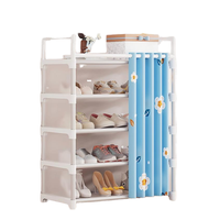 Étagère à chaussures en métal détachable à 4/5 niveaux, avec housse en tissu anti-poussière, antirouille, organisateur Zapatera pour sacs et outils