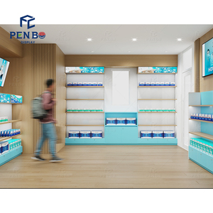 Étagère moderne en bois Étagère de présentation personnalisée pour gondole médicale Étagères de <span class=keywords><strong>pharmacie</strong></span> Conception de comptoir de magasin de <span class=keywords><strong>pharmacie</strong></span> - Product Image 3