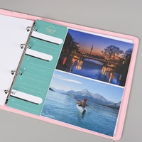 Carpeta de presupuesto personalizada A5 de alta calidad, carpeta de archivos 6x8, cubierta de cuero PU, sistema de hojas sueltas, encuadernación en espiral, almacenamiento para álbum de fotos