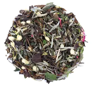 Thé aux fruits secs chinois en vrac autocollants de marque privée thé blanc au <span class=keywords><strong>jasmin</strong></span> litchi thé aromatisé - Product Image 1