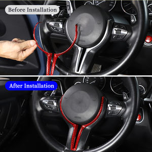 Pour <span class=keywords><strong>BMW</strong></span> M-Sport Sports Version véritable Fiber <span class=keywords><strong>de</strong></span> carbone voiture intérieur accessoires Console centrale volant autocollants décoratifs - Product Image 3