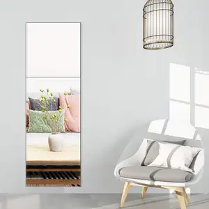 Make Up Frameless Wall Mirror sticker sheet Full Length Mirror Tiles for Vanity Bedroom Living Room