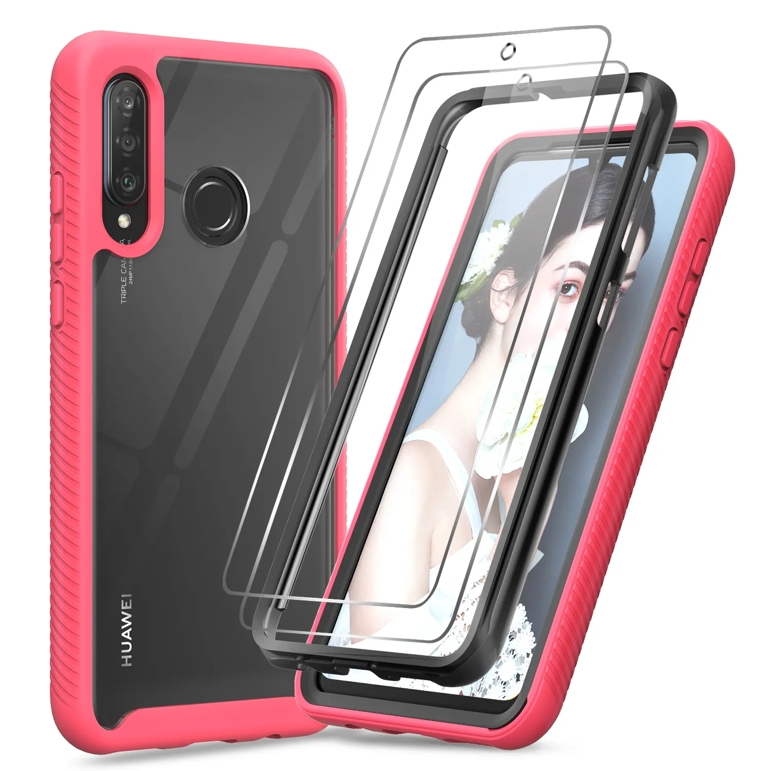 LeYi For Huawei p30 Lite Case Armor Hybrid Rugged Protective Clear Bumper Case for Oneplus one plus 1+9 9r 6t back cover
