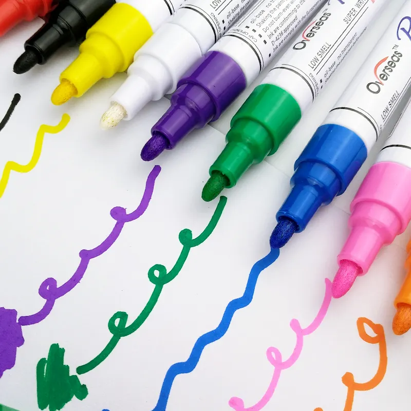 28 renk evrensel su geçirmez kalıcı boyalı işaretleme kalemi araç lastiği lastik sırtı Metal grafiti yağlı işaretleyici kalem