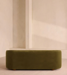 Sofá de dos plazas con estilo moderno tapizado cómodo para sala de estar con brazo curvo de terciopelo verde oliva Retro - Product Image 5