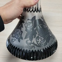 Base de chicha en verre sculptée à la main de 25 cm, noire, accessoires de chicha, vente en gros d'usine, pour bar à chicha