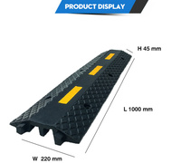 Protector de Cables de PVC y Goma de Doble Propósito de 2 Canales en Amarillo y Negro, Reductor de Velocidad