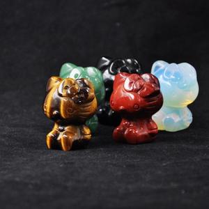 Edelsteenmix Met De Hand Gesneden Genezende Kristallen Kattenbeeldjes Beelden Huisdecor Kitten 1.5 Inch (Sit Cat) - Product Image 3