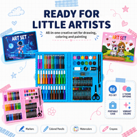 Ensemble de peinture, ensemble de papeterie, ensemble d'art, ensembles de peinture pour enfants, fournitures d'art pour enfants, personnalisable, 86 pièces LT73367