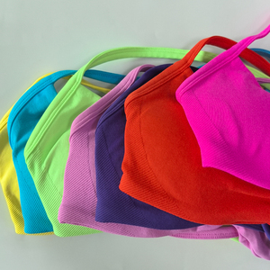 Sin Logotipo, Conjunto Deportivo de 2 Piezas para Mujer, Shorts de Cintura Alta con Efecto Scrunch, Sujetador Deportivo con Tirantes, Ropa Deportiva sin Costuras para Gimnasio y Yoga, Color Sólido - Product Image 4