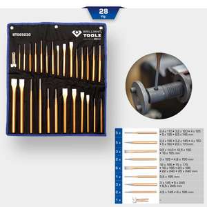 BRILLIANT TOOLS - BT085030 Jeu de ciseaux et de poinçons (28 pièces) -EAN 4042146866740 MARTEAUX ET CISEAUX CISEAUX - Product Image 4