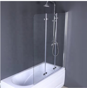 Porte de douche pivotante en trois parties en verre trempé noir <span class=keywords><strong>pas</strong></span> <span class=keywords><strong>cher</strong></span> - Product Image 2